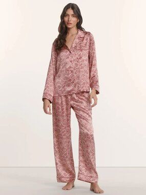 Eberjey x ILIA - Inez Washable Silk Printed Long PJ Set Size Small